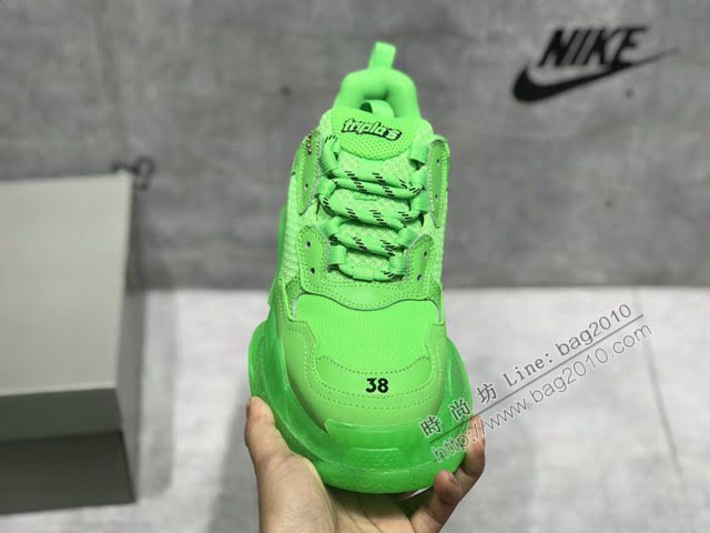 Balenciaga經典款男女鞋 巴黎世家頂級版本Triple S厚底氣墊大底LOGO老爹鞋 Balenciaga情侶款老爹鞋  hdbl1258